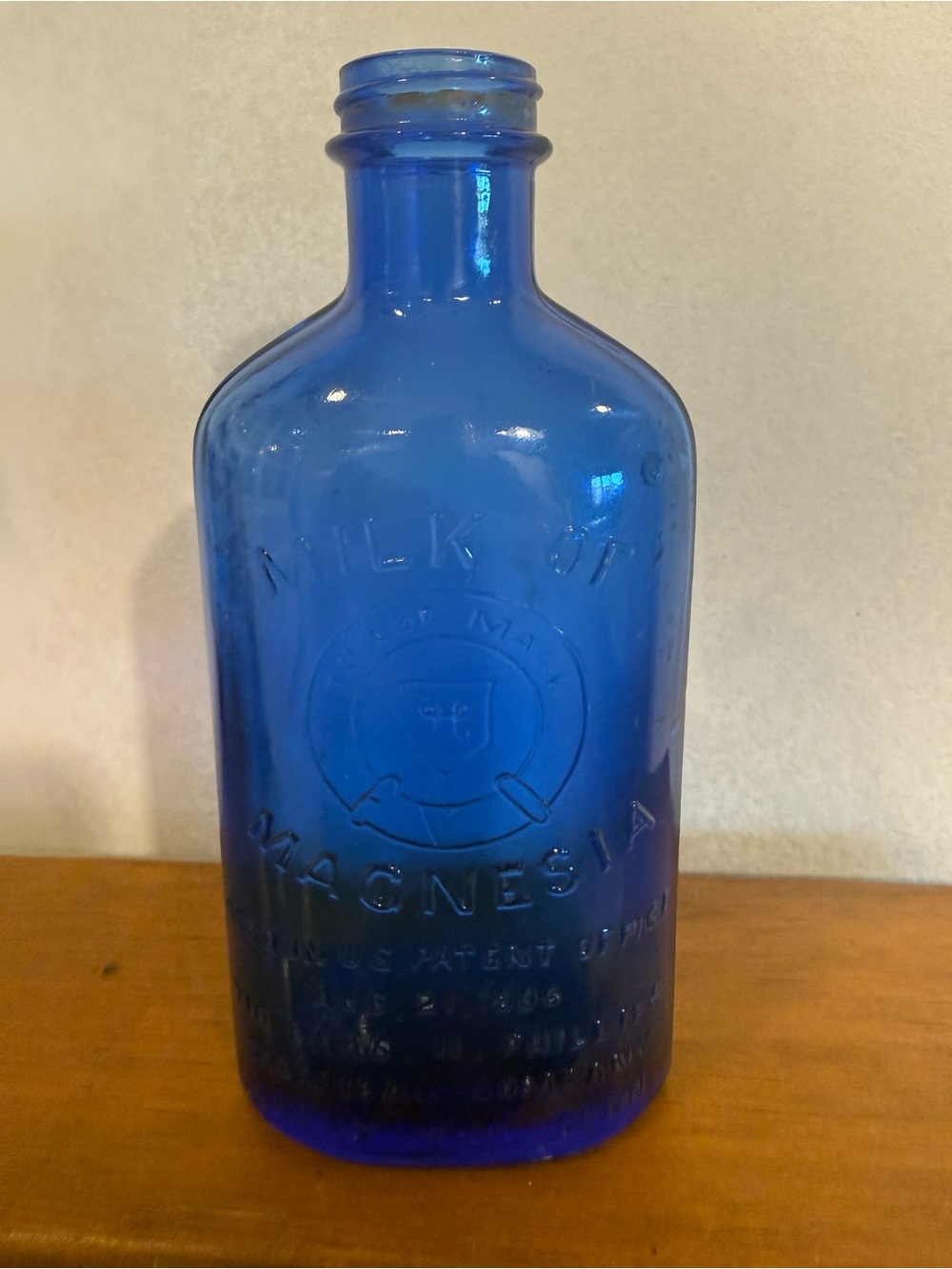 Cobalt Blue Glass Decorative Bottle Vase